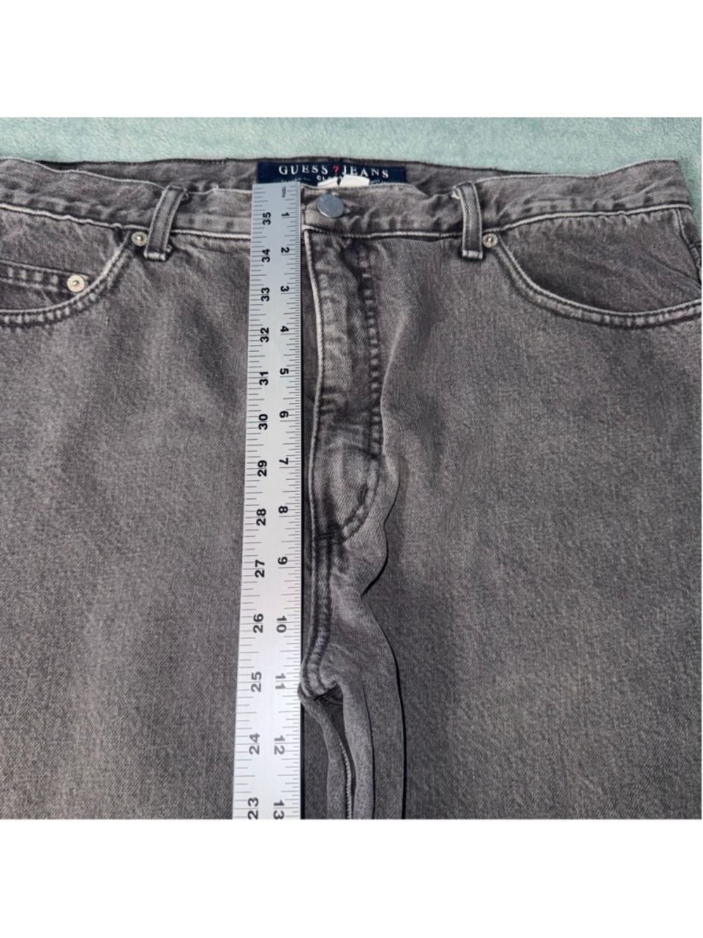 Guess vintage Classic Straight Leg Jeans Waist 36x L34 Gray 90s USA - Picture 13 of 15